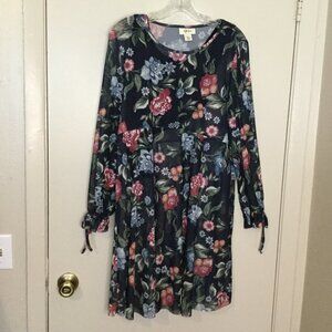 Style & Co Sheer Floral Overlay Boho Dress